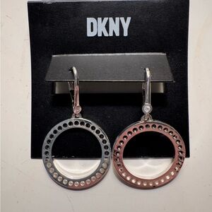 DKNY Silver Circle Earrings
